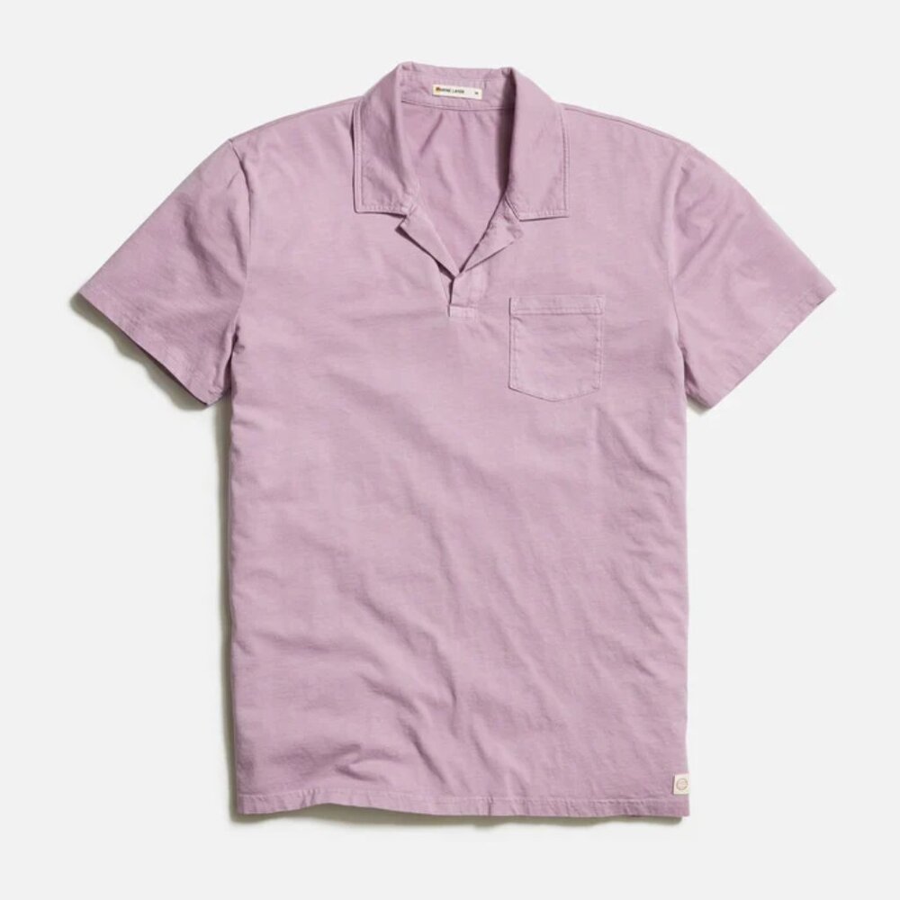 Marine Layer Sea Change Cotton Polo Lavender Mist